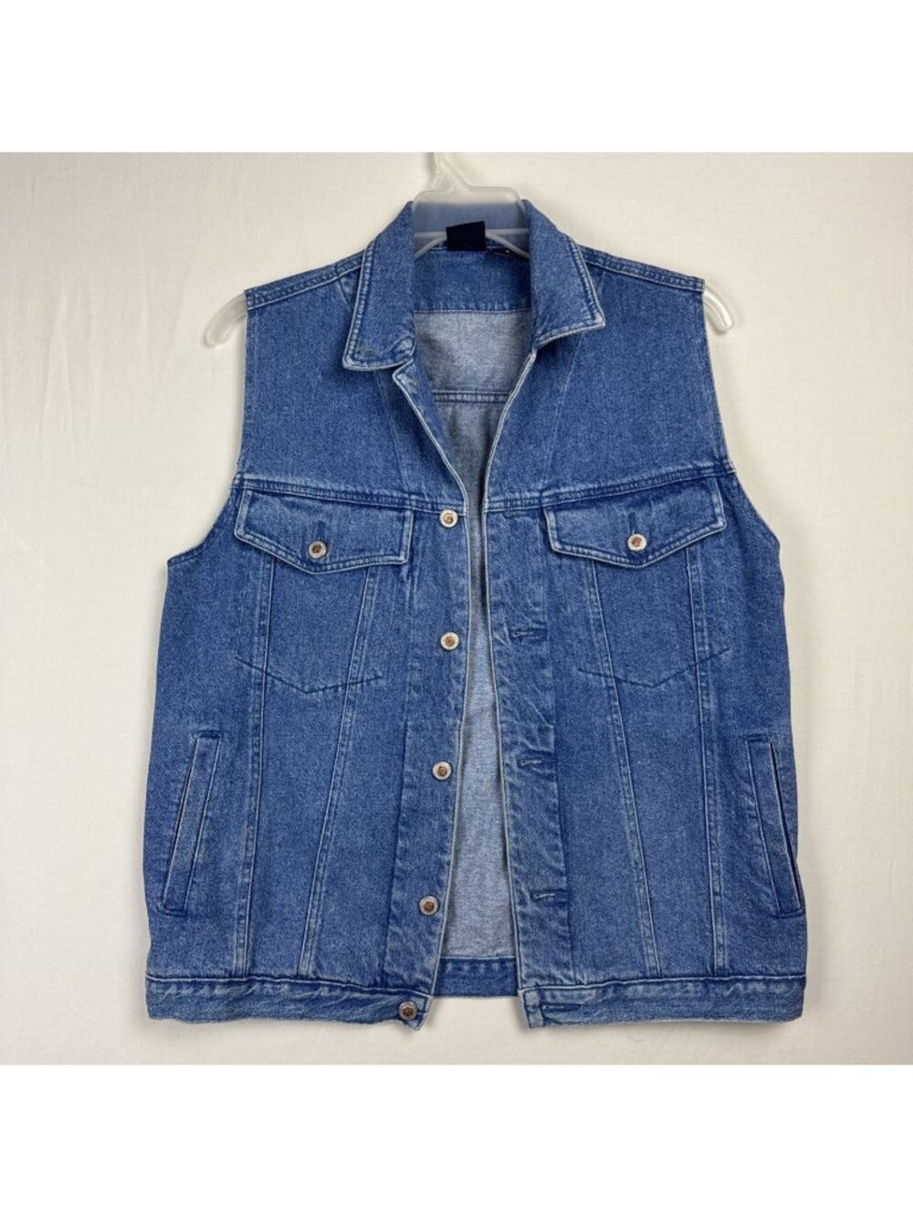 LA Blues Denim Jean Vest Men's Small y2k grunge biker cowboy rustic